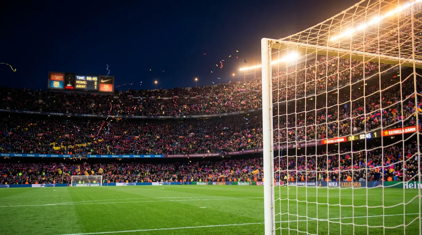 Stade de football rempli de supporters lors d'un match de Coupe du Monde
